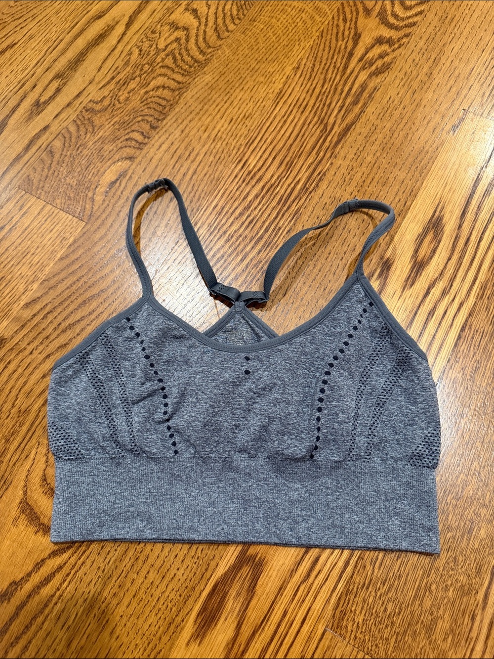 Gray Seamless Stretch Sports Bra